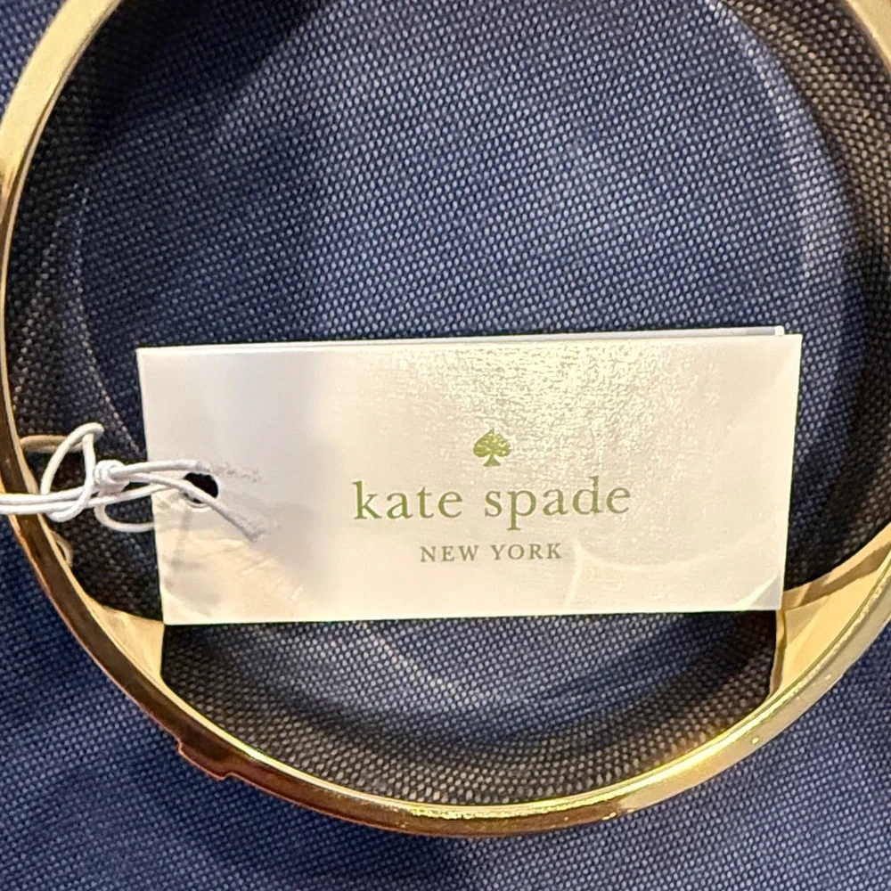 kate spade Striped Enamel Bangle with Blue Accent and Gold Trim - Picture 2 of 7